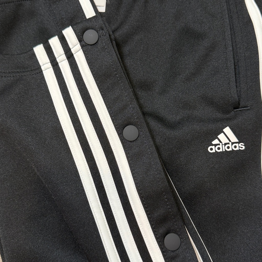 🏃♀️ Adidas Women’s Black Track Pants with Side Button Down Detail size Small - Picture 3 of 5